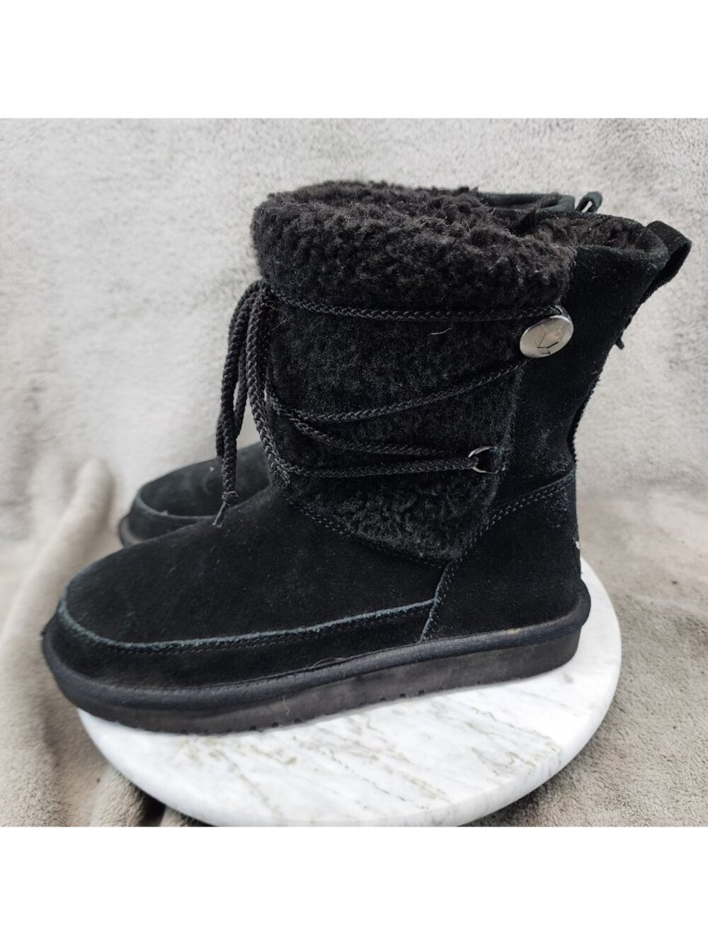 UGG Shoes Womens Size 7 Black Suede Koolaburra Michon Short Boots *Read*